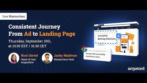 Masterclass: From Ad to Landing Page