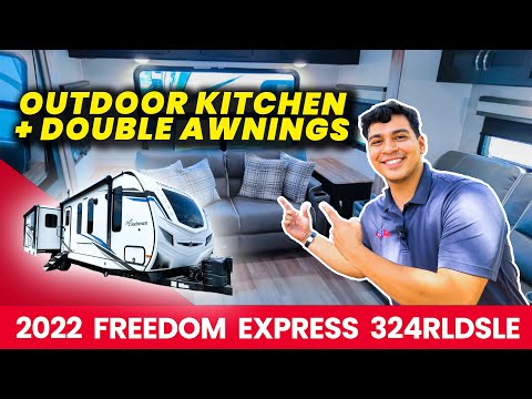 2022 Coachmen Freedom Express 324RLDSLE Outdoor Kitchen & Double Awnings by Fun Town RV