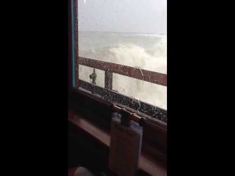 Large Wave Comes Through Restaurant. Video 3 of 3