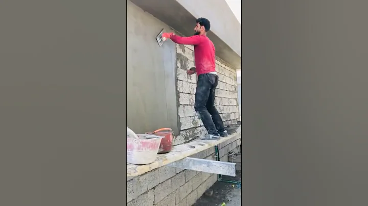Plastering techniques 👍 #shorts #plaster #shortsfeed #construction #satisfying #skills #amazing