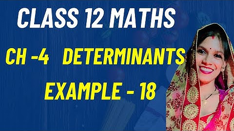 Chapter - 4 Determinants | Example  - 18 | Class 12 maths | New NCERT | CBSE