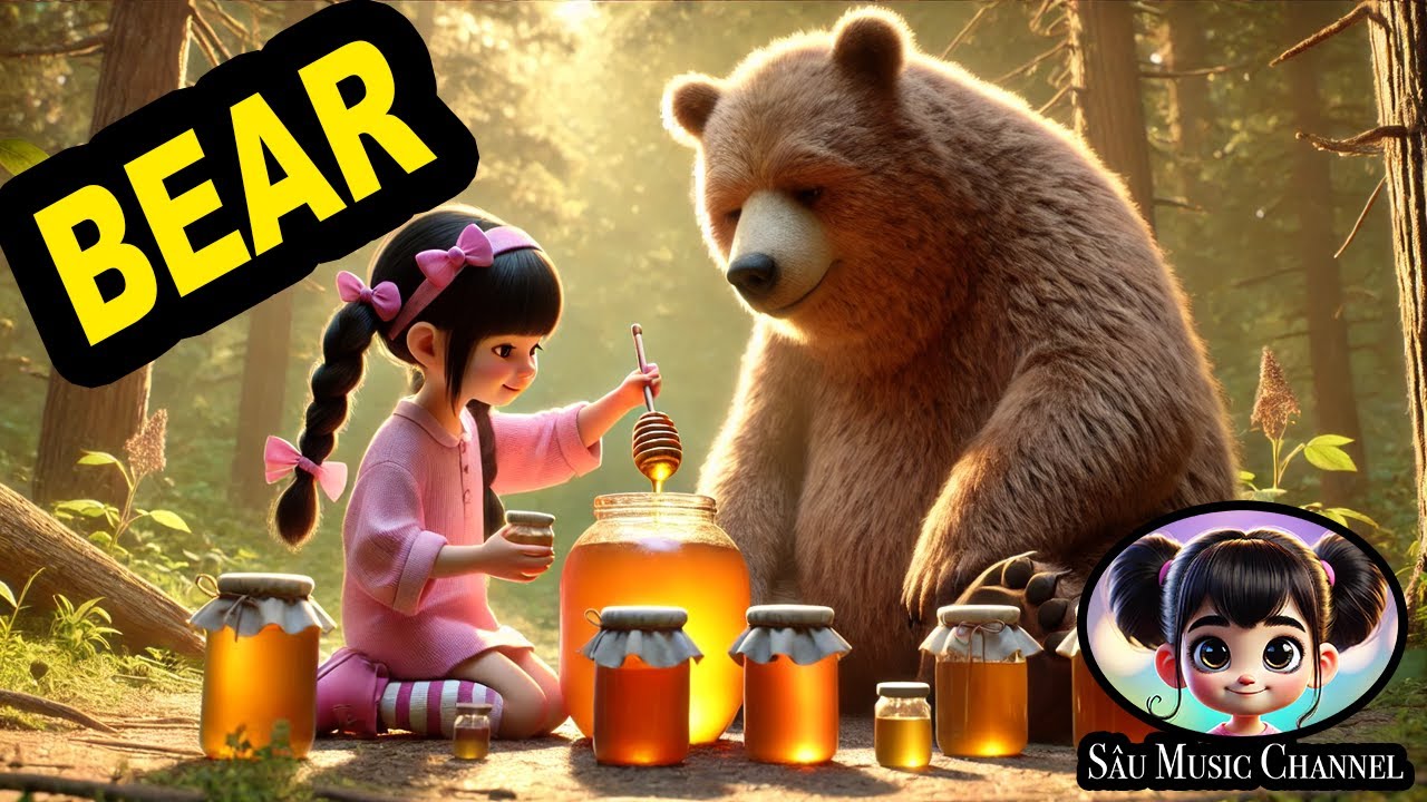 Find Honey with Bear 🐻 Kids Song Children's Music English 🎶 Little Sau ...