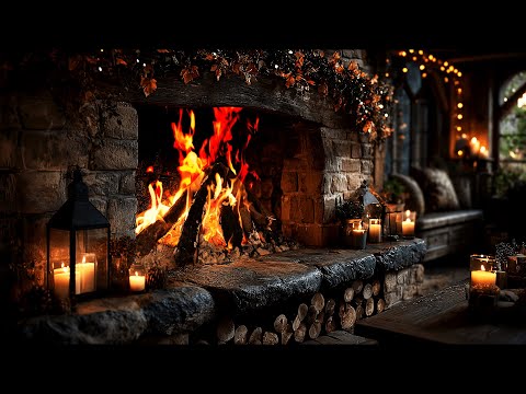 Cozy Winter Fireplace 4K With Crackling Logs Relaxing Cabin Ambience For Stress Insomnia Relief