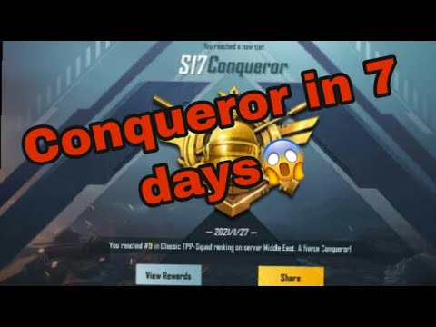 Season 17 Conqueror Pushing In Top 10 Conqueror in 7Days| PUBG Mobile |