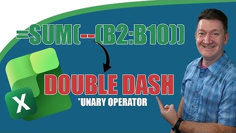 Why Excel Pros Use the Double Dash Operator --