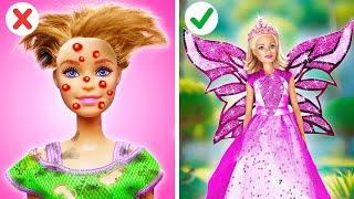 DIY AWESOME PRINCESS DRESS!  Doll Makeover With Glitter & Clay by Imagine PlayWorld