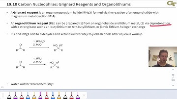 Reactions of Organometallic Reagents with Ketones and Aldehydes