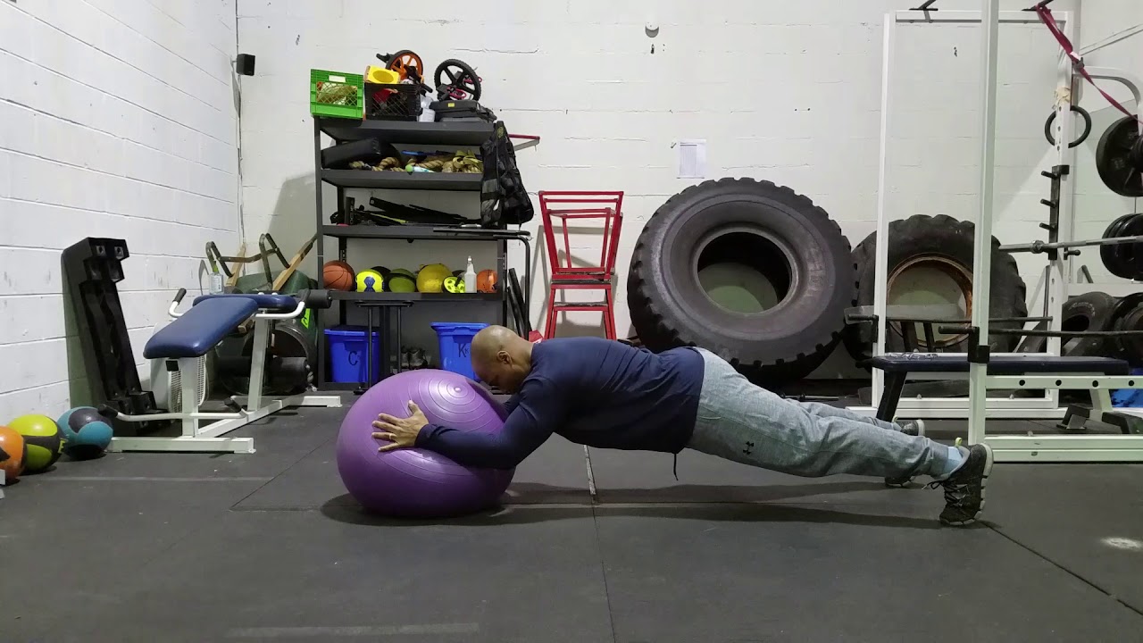 Swiss Ball Plank Chest Squeeze YouTube