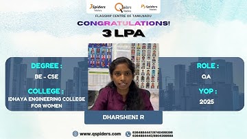 Congratulations Dharsheni R for getting placed as a qa