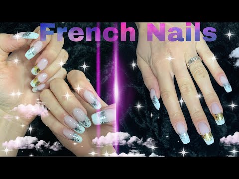 French Nails | ფრენჩის გაკეთება დიზაინით | ფრჩხილების დიზაინი სახლის პირობებში | nail design at nome