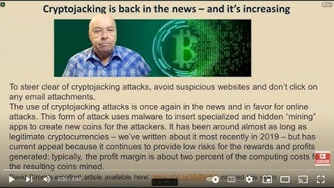 Cryptojacking is back in the news – and it’s increasing