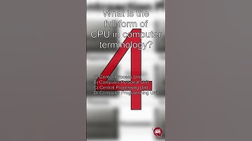 Quiz: What is the full form of CPU in computer terminology?