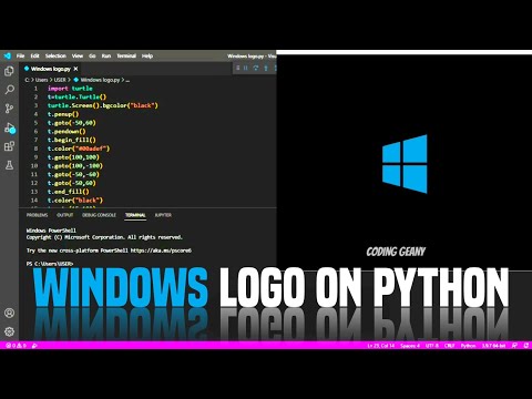 WINDOWS logo Drawing in python | Python turtle | Python tutorials | Windows | Programming