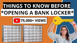 Things to know before Opening a Bank Locker | Bank Lockers in India  | Bank Locker Details in Hindi