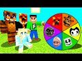 Minecraft PE : DO NOT SPIN THE MYSTERY WHEEL! (Elsa, PrestonPlayz, FNAF & Lunar Moon)