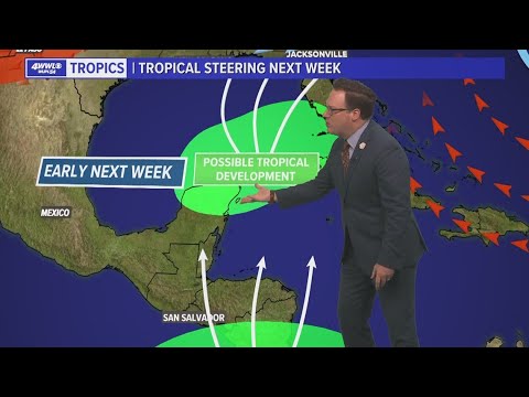 5 PM Tropical Update: Tropical moisture moving north into the Gulf