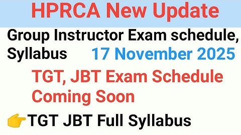 Hprca 1st Exam Schedule Group Instructor || TGT, JBT Exam Schedule // JBT TGT Commission will be ...