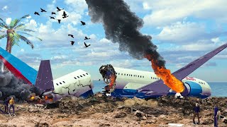 Airplane Crashes On The Beach After Exploded - Emergency Landing ! Besiege plane crash