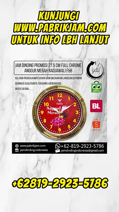 RADJAWALI FOOD & BEVERAGES – Jam Dinding 27.5 cm Full Chrome