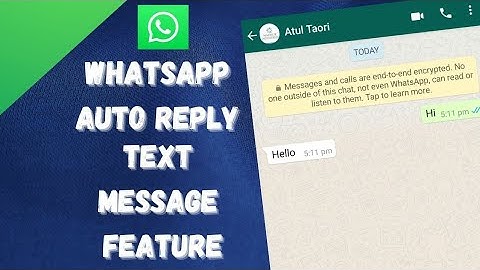 Whatsapp Auto Reply Text Message Feature
