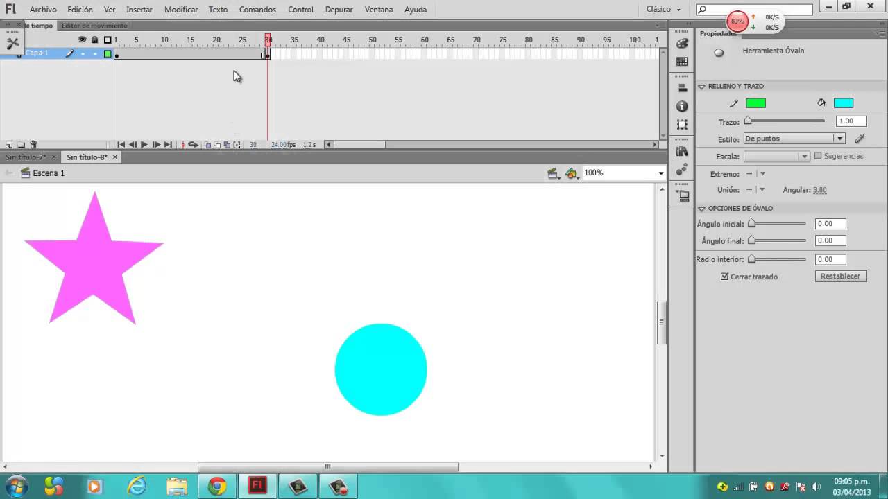 Interpolacion De Forma En Flash Cs6 Youtube