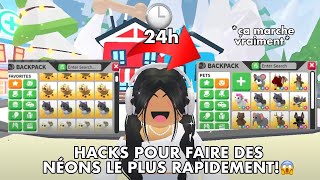 6 HACKS POUR FAIRE VOS NÉONS LE PLUS RAPIDEMENT SUR ADOPT ME!! | ROBLOX ADOPT ME