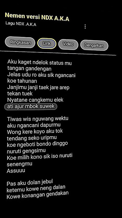 lyrics lagu nemen ( ndx aka )