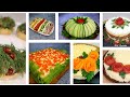 10 СУПЕР СПОСОБОВ Украшения салатов на Праздничный стол. Как красиво украсить салаты