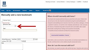 Manually adding a bookmark