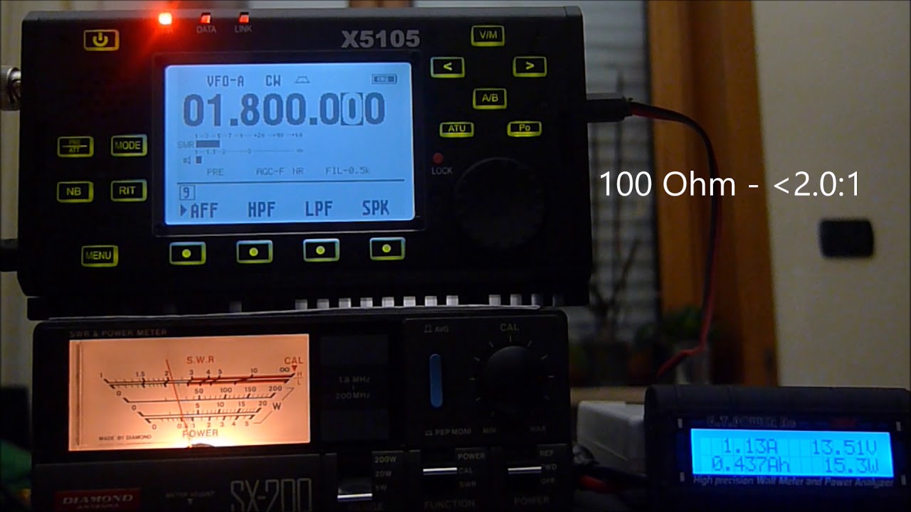 Xiegu X5105 Power/Current/SWR measurement ATU Test YouTube