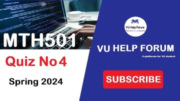 MTH501 Quiz No 4 Spring 2024||MTH501 Quiz no 4 Solution 2024