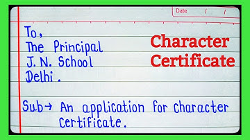 Application For Character Certificate In English | Character Certificate Application In English |