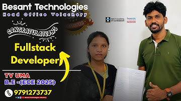 Full Stack Developer Career Success | Student Placement | Besant Technologies Velachery