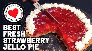 Strawberry Jello Pie Recipe 🍓 | Potluck Recipes | Cooking Up Love