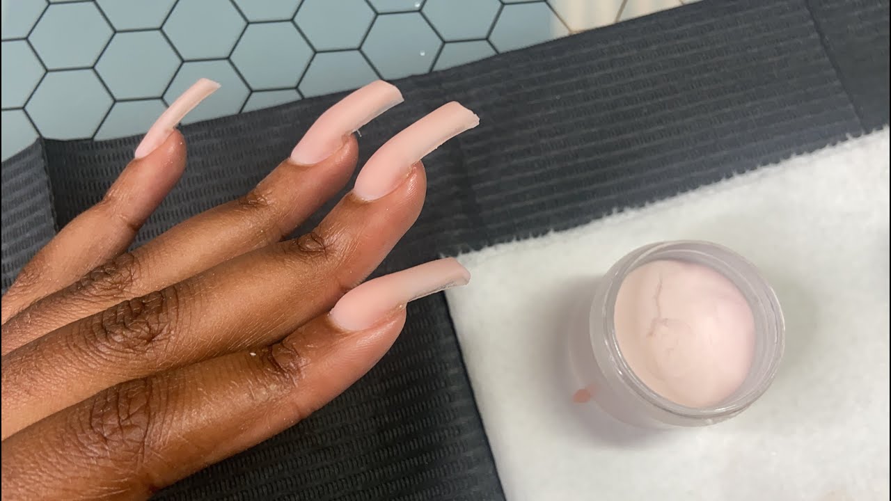 How To Perfectly Flush Cuticle Application Nude Almond Nails - YouTube