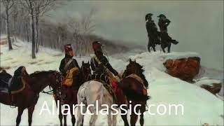 Jean-Louis Meissonier A Group of Cavalry in the Snow Art Reproduction Painting HD