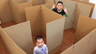 DIY | How to make GIANT Maze Labyrinth from Cardboard for Kids Play | Papa & Baby MV