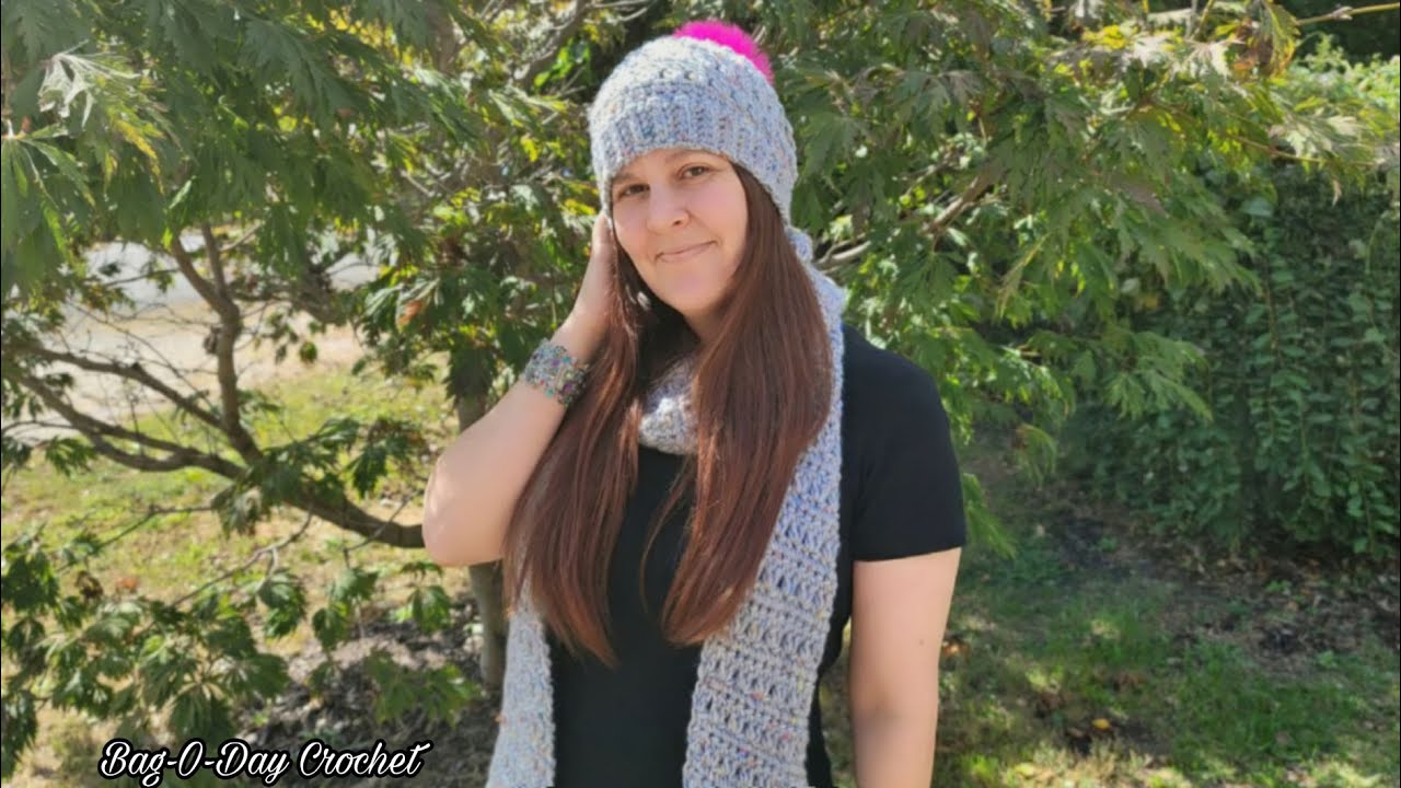 Crochet beanie scarf hat 