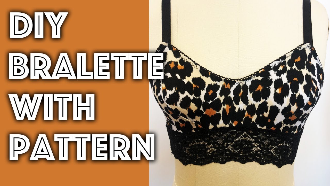 Lace Bra Pattern, PDF Bralette. Size 90A, 90B, 90C, 90D Video Tutorial.  Instant Download. 