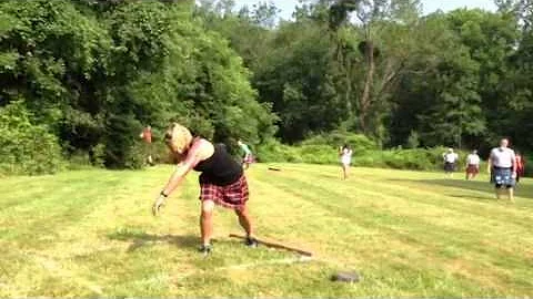 Nikita puts the 10lb stone in her first Highland g...