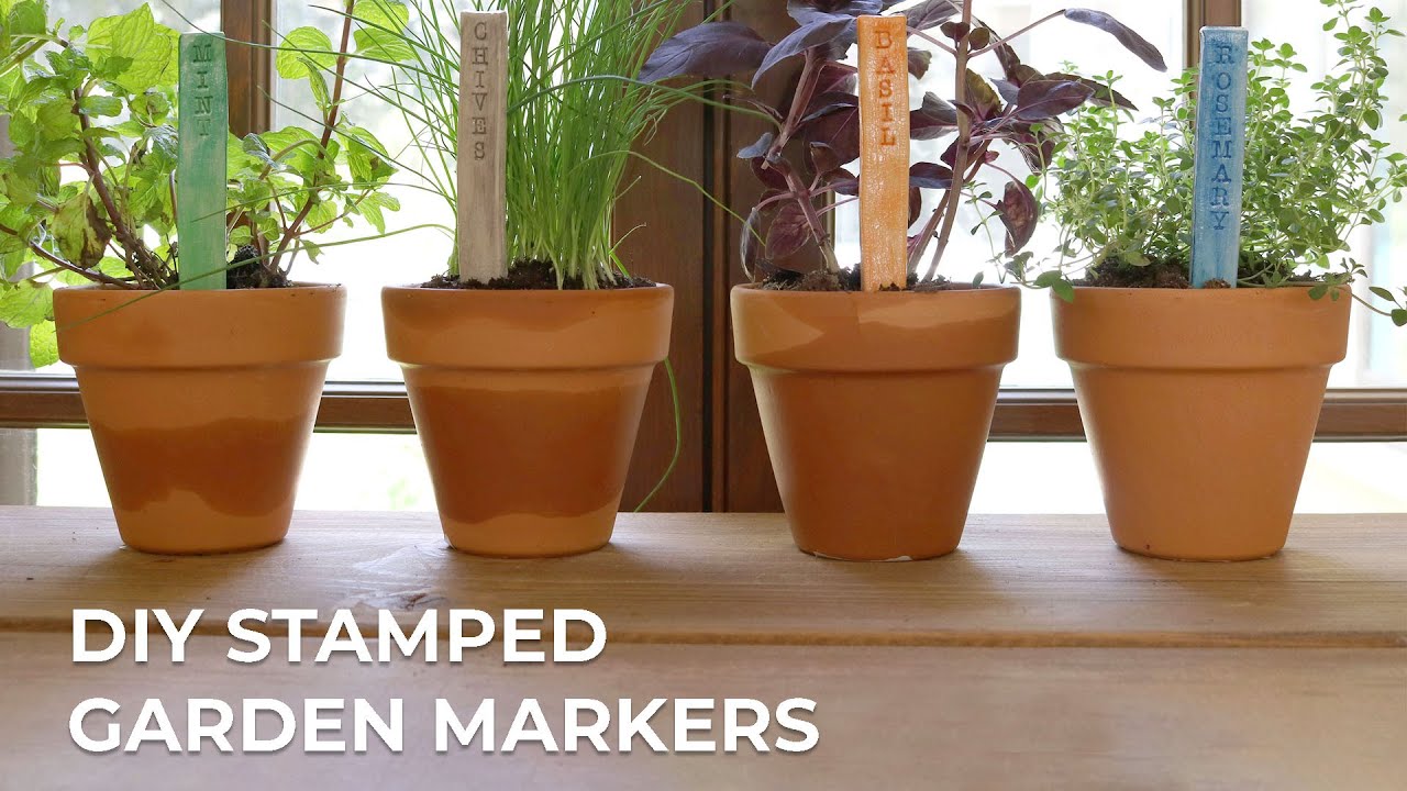 Diy Stamped Clay Garden Markers Youtube