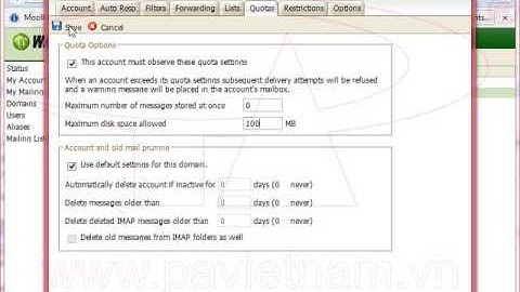 Hướng dẫn - Sử dụng quản trị mail trên WebAdmin của MDaemon | P.A Việt Nam