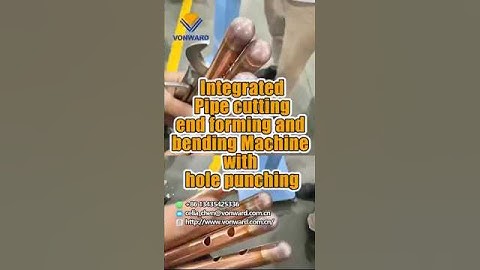 『Integrated Pipe cutting end forming and bending Machine with hole punching』#machine  #coppertube