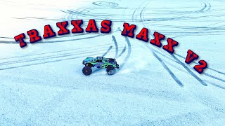 Traxxas Maxx V2 WideMaxx  First Run In The Snow  Amazing Truck 4K Video