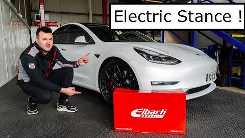 Electic Stance Tesla Model 3 Performance lowered on Eibach Springs | Motech Performance Vlog