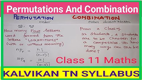 Class 11 Permutations And Combination Introduction in Tamil/TN Class 11 Business Maths Basic Algebra