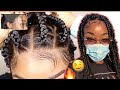 I TRIED KNOTLESS BRAIDS ON A WIG| W/ EXTRA BABY HAIR| NATURAL HAIRLINE| FT RPGSHOW WIG