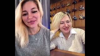 two beautiful ladies with white brown hiare live