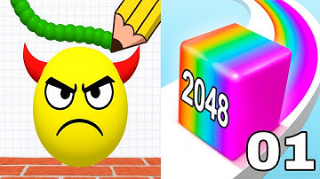 Draw To Smash Lv 303-335 vs Jelly Run 2048 Lv 1-12 : All Level Gameplay Walkthrough Android.iOs