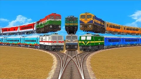 3 TRAINS RUNNING ON DANGEROUS RISKY RAILROAD TRACKS | Railway Crossing | Train Simulator 2022